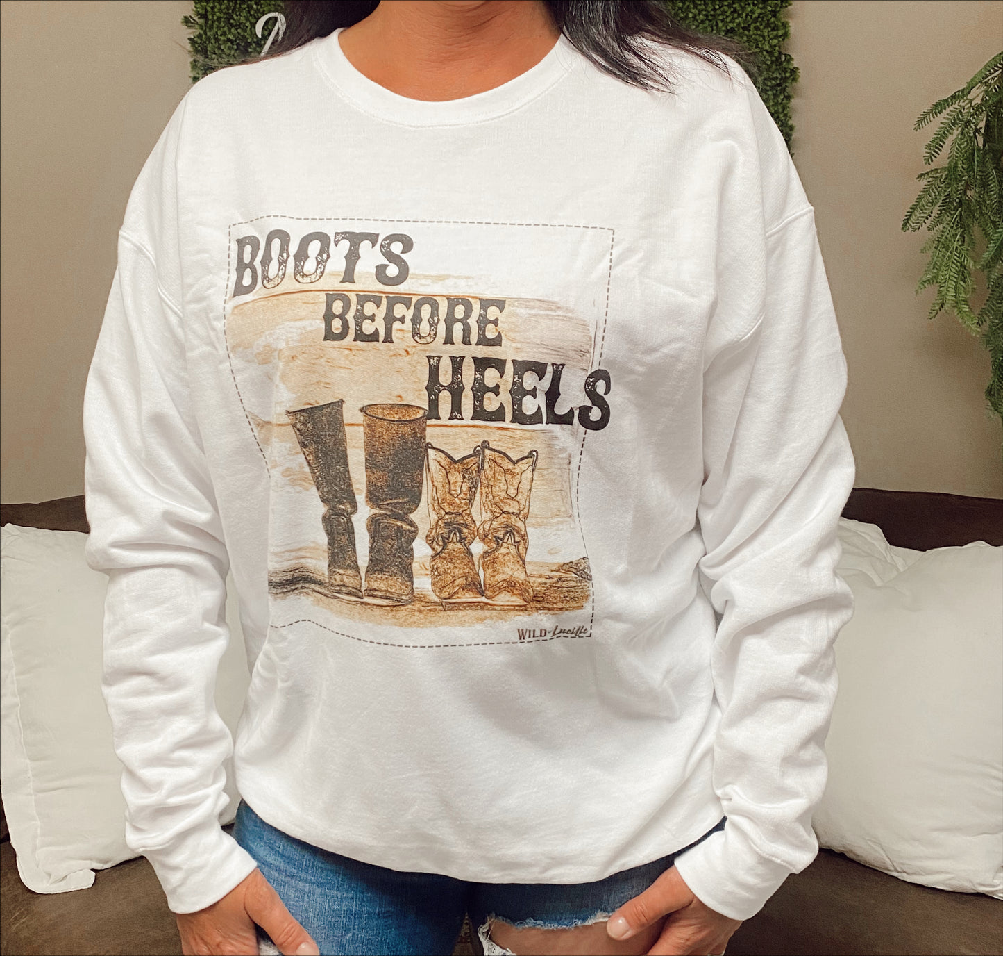 Boots Before Heels Crew Neck