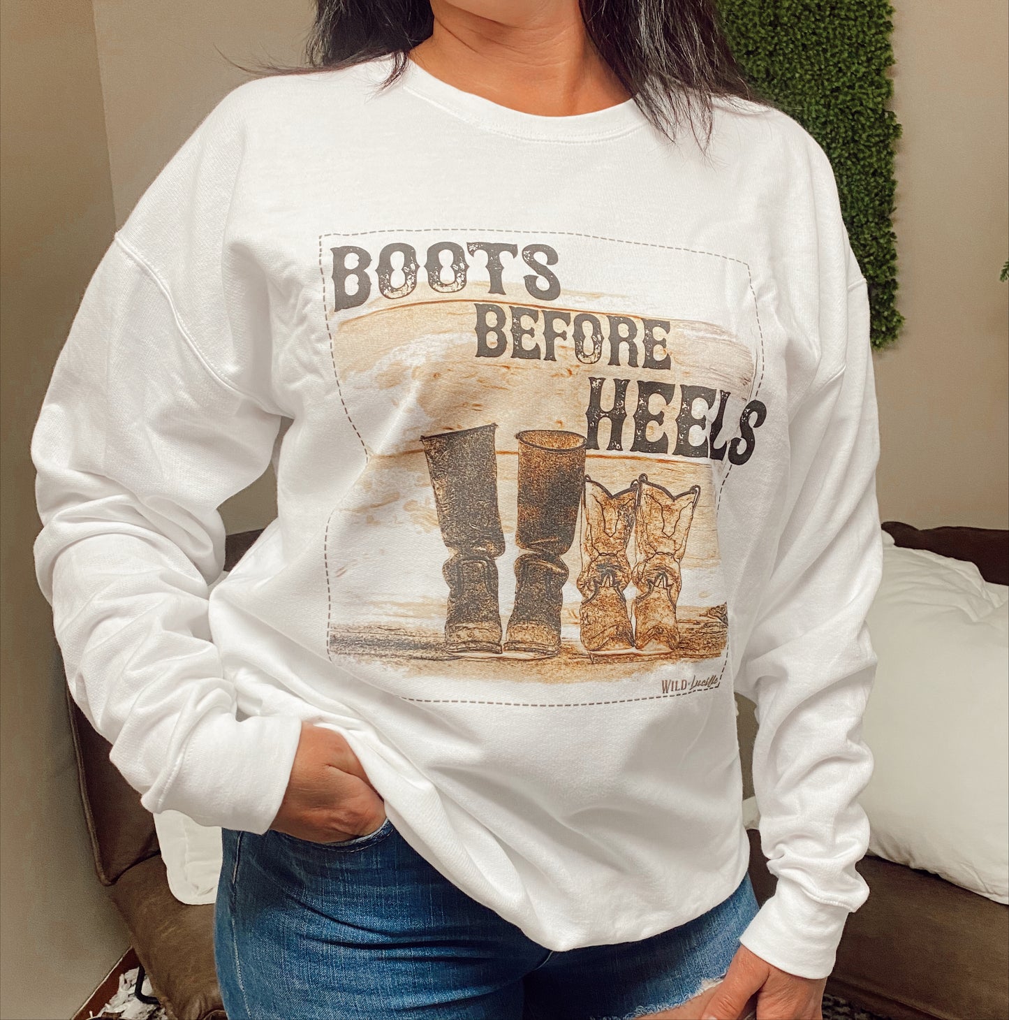 Boots Before Heels Crew Neck